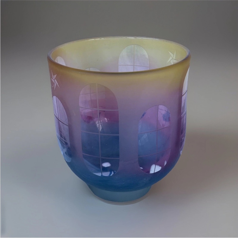 RARE Retired Harry Besset Glass Vision Bowl Dream Vessel Cathedral Art Vase